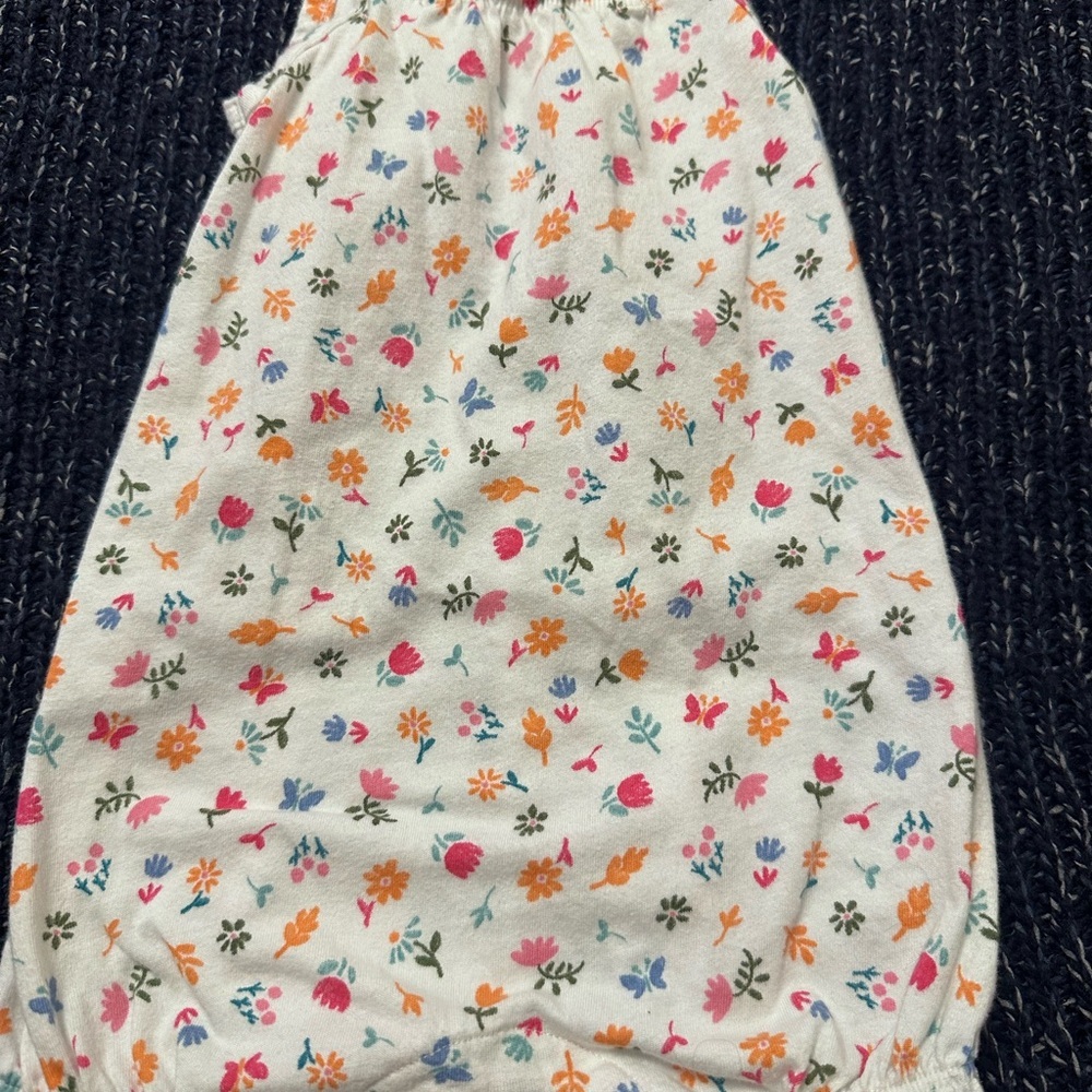 Baby Girl Romper Bundle | 9 Months | Carter’s | Floral & Coral Summer Set - Picture 6 of 9